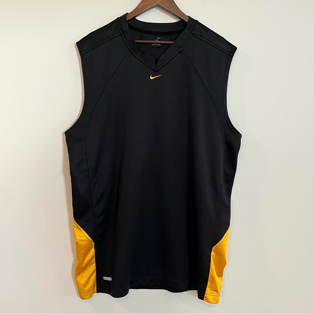 Vintage Nike Tank Top Mens XL Black Hoop Tech Dri Fit 90s Basketball Shirt